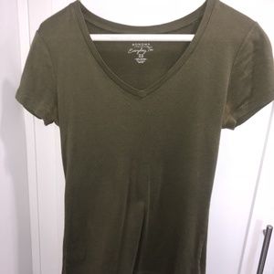 Green V Neck Top
